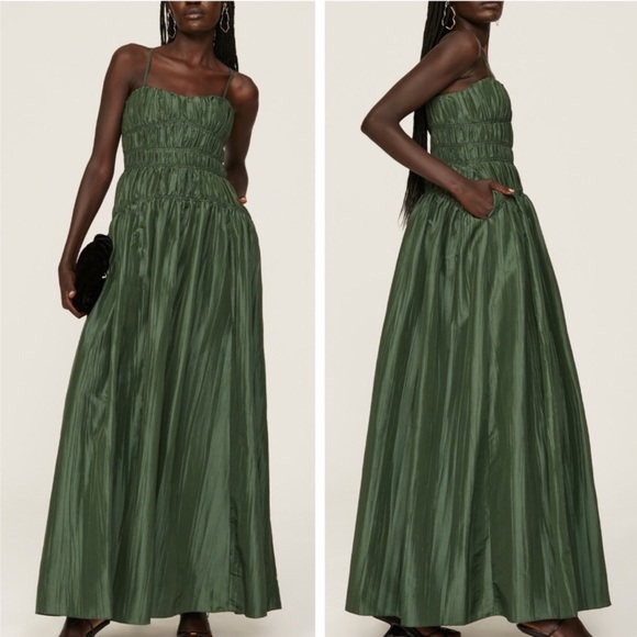 Jonathan Simkhai Olive Green Maxi Dress